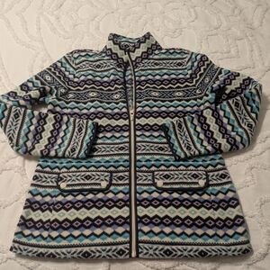 Talbots Women's Faire Isle Polar Fleece Jacket
